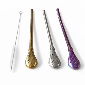 Yerba Mate Bombilla Set with Cleaning Brush